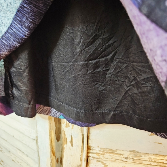 Vintage 80s Flowy Midi Skirt Geometric Print XS/S - Picture 5 of 12